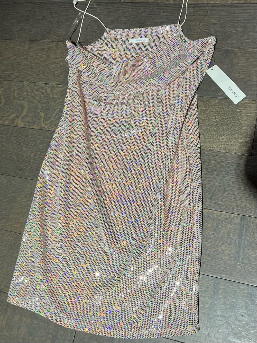 Sequin Slip Dress in Rose Gold by Unknown Brand